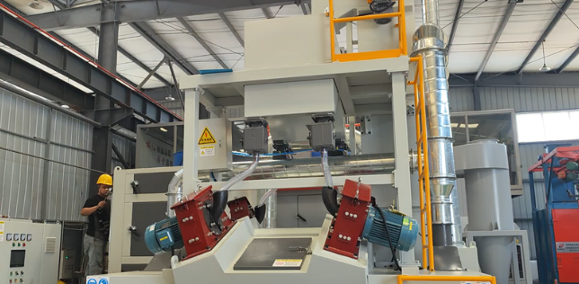 盘锦板材除锈强化，通过式抛丸机应用案例